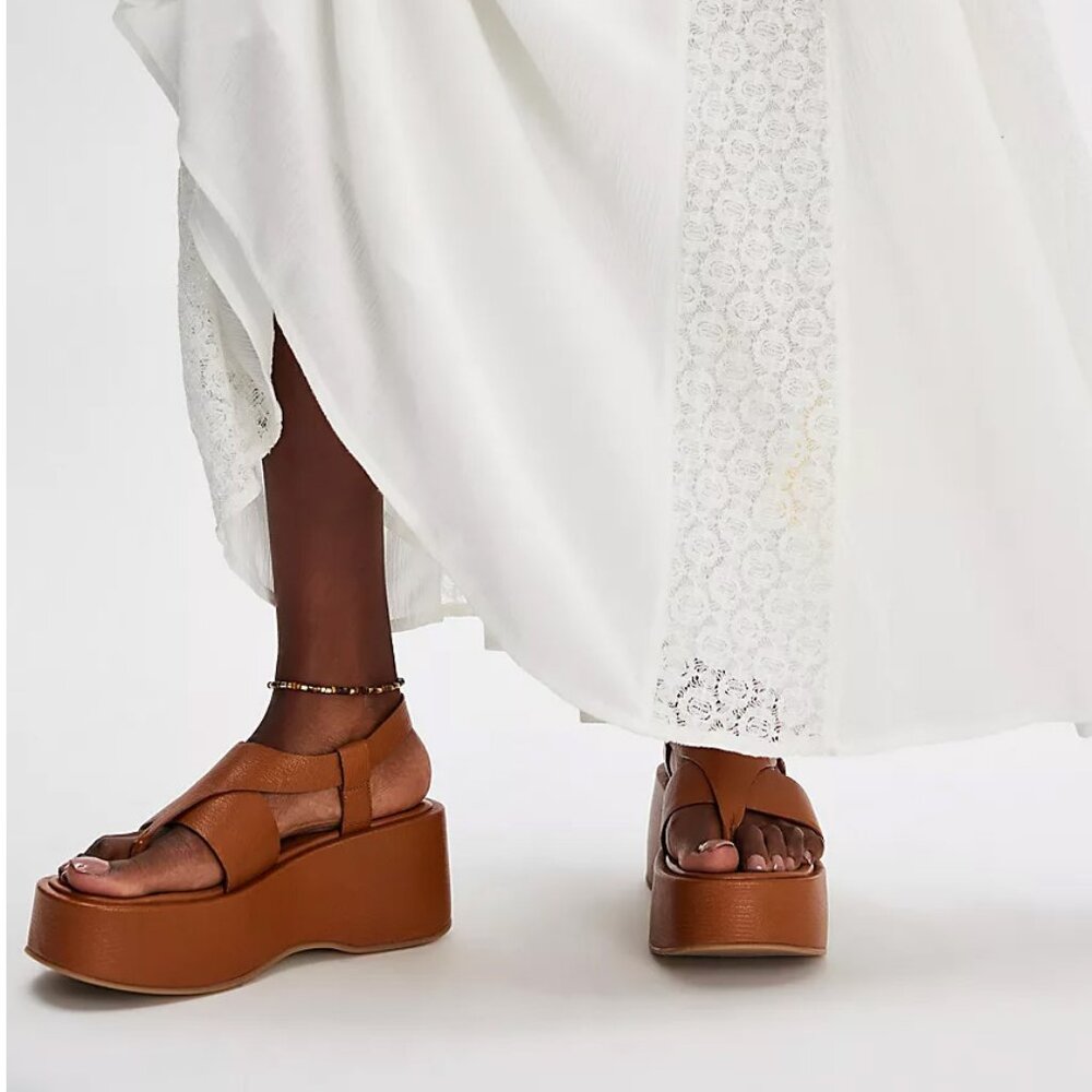 Free People Brown Platform Sandals